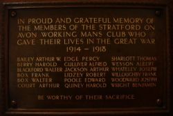 WW1 Plaque